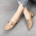 New Style Single Shoes Women Thick Heel Comfortable Korean Fashion Women's Leather Shoes Mid-heel